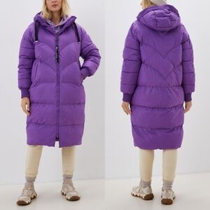 🆕️ Luhta Spprtswear Finland Haukkanimi Long Puffer Waterproof Coat in Purple